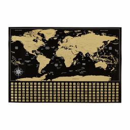 AmazonBasics Scratch Off Poster of the World Map with Scratcher and Tracking Accessories, 16" x 24" (Renewed)