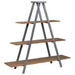 Amazon Brand – Stone & Beam Bryson A-Frame Bookcase Shelf Stand, 70.7"W, Wood and Iron