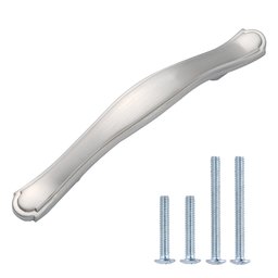 AmazonBasics Traditional Craftsman Cabinet Handle, 5.13" 長さ (3" Hole Center)、サテンニッケル、10パック