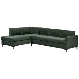 Amazon Brand – Rivet Edgewest Low Back Modern Left L-Sectional, 116"W, Hunter Green