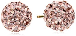 14 K Yellow Gold Swarovski Element Crystal rohu suki-kurisutaruerementobotansutaddoiyaringu