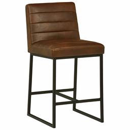 Amazon Brand – Rivet Decatur Modern Faux Leather Kitchen Counter-Height Stool, 37"H, Dark Brown
