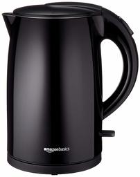 AmazonBasics Double-Walled Stainless Steel Electric Kettle - 1.7 Liter (Renewed)