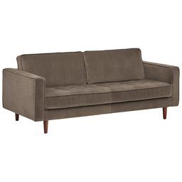 Amazon Brand – Rivet Aiden Tufted Mid-Century Modern Velvet Bench Loveseat Sofa, 74"W, Otter Grey