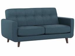 Amazon Brand – Rivet Sloane Mid-Century Modern Loveseat with Tufted Back, 64.2"W, Denim