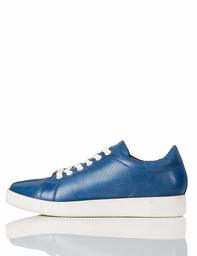 find. Women's Simple Leather Low-Top Sneakers, Light Blue, 5 US