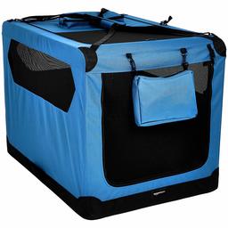 AmazonBasics Premium Folding Portable Soft Pet Crate - 42", BLUE