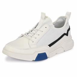 Klepe Men's White/Navy Sneakers-10 UK (44 EU) (11 US) (FTK/112212/WHT)
