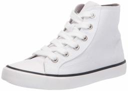 Amazon Essentials Kids' Canvas Lace Up Sneaker, White, 13 Medium US Big Kid