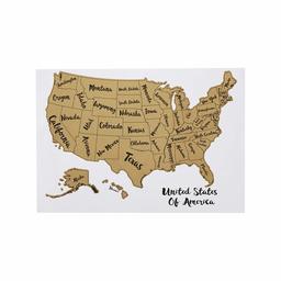 AmazonBasics Scratch Off Poster of The United States Map with Scratcher and Tracking Accessories,17" x 11.8" (Renewed)