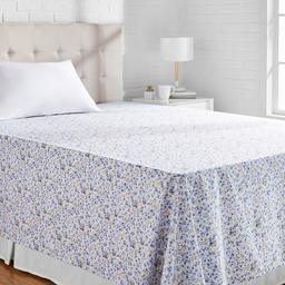 AmazonBasics Microfiber Flat Sheet, 180 x 260 cm, Blue Floral