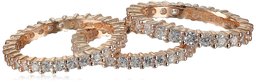 Three Sterling Silver and Cubic Zirconia Stacking All-Around Bands