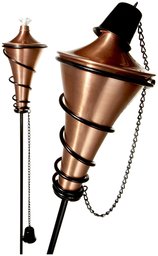 Strathwood Basics Set of 2 Garden Stake Cone Lanterns with Brushed Copper Finish