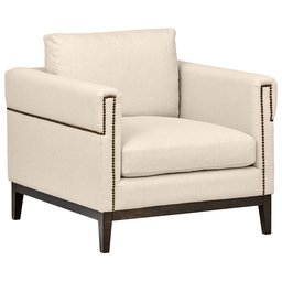 Amazon Brand – Stone & Beam Westport Modern Nailhead Upholstered Accent Arm Chair, 36"W, Neutral