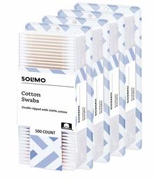 Amazon Brand - Solimo Cotton Swabs, 500ct (Pack of 4)