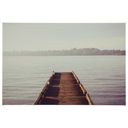 Amazon Brand – Rivet Wooden Dock at the Lake Canvas Print, 36" x 24"