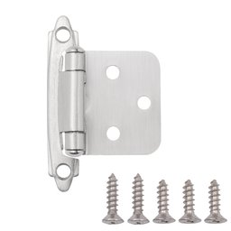 AmazonBasics 2" Overlay Hinge, 1 Pair, Satin Nickel, 50-Pack