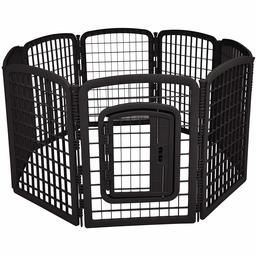 AmazonBasics 8-Panel Plastic Pet Pen - 34", Black