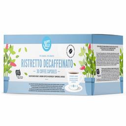 Amazon Brand- Happy Belly Ristretto Decaffeinato- Decaffeinated Roast & Ground UTZ Coffee in Nespresso compatible compostable capsules, 30 capsules (3x10)