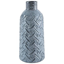 Amazon Brand – Stone & Beam Modern Crosshatch Home Decor Flower Vase - 11 Inch, Blue