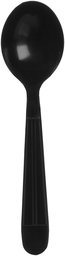 AmazonBasics Heavy-Weight Plastic Soup Spoons, Black, 1,000-Count