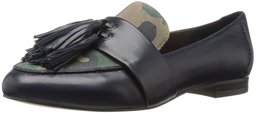 Amazon Brand - The Fix Women's Fabiana Tassel Penny Loafer, Midnight Navy/Camo, 6.5 M US