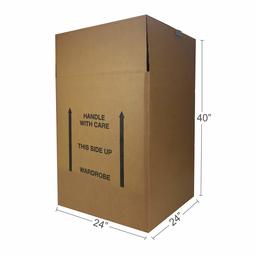 AmazonBasics Wardrobe Clothing Moving Boxes - 24" x 24" x 40", 6-Pack