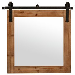 Amazon Brand – Stone & Beam Square Vintage-Look Sliding Mirror, 31.25"H, Natural