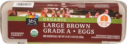 365 EVERYDAY VALUE Organic Brown Large Grade A Eggs, 12 CT