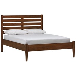 Rivet Jonathan Mid-Century Modern Wood Full Bed, 59.5"W, Walnut
