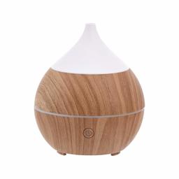 AmazonBasics 200ml Ultrasonic Aromatherapy Essential Oil Diffuser with Bluetooth Speaker, Classic Wood Finish Base