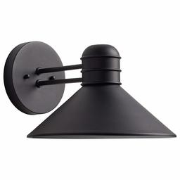 Amazon Brand – Stone & Beam Rustic Cone Indoor Outdoor Wall Sconce Fixture With Integrated LED Light - 7 x 9.13 x 10.25 Inches, Black