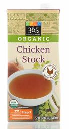 365 Everyday Value, Organic Chicken Stock, 32 fl oz Casepack