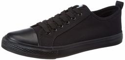 Amazon Brand - Symbol Men's Black Canvas Sneakers-11 UK (AZ-SH-03E)