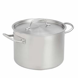 AmazonCommercial 10 Qt. Stainless Steel Aluminum-Clad Stock Pot with Cover